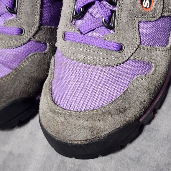 SCARPA Vibram Womens 7.5 US 39 EU Hiking Trail Athletic Shoes Gray Purple Suede - Picture 2 of 15